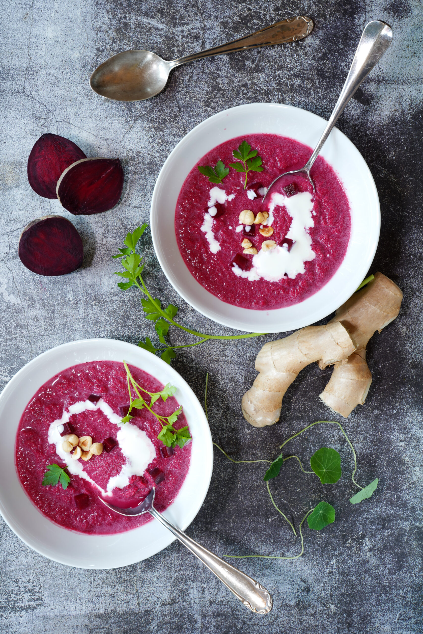 Randen-Ingwer-Suppe mit Kokosmilch VEGAN